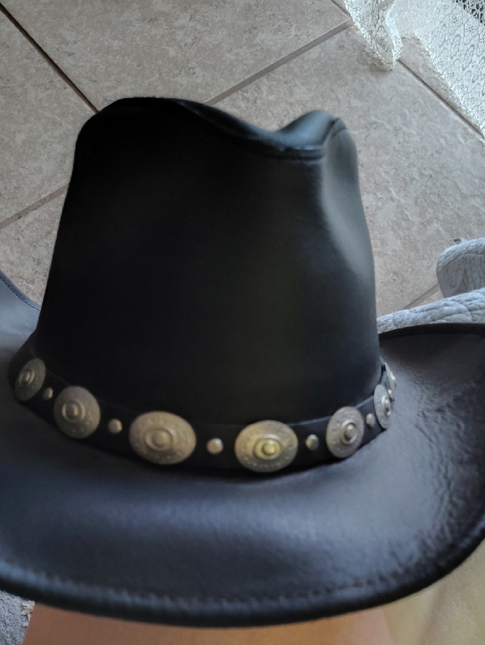 Henschel Hat! Black Genuine Leather Cowboy Hat! - Picture 5 of 6